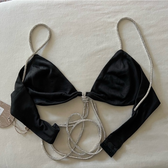 Meshki Sweeney Diamante Bralette Top in Black - Picture 12 of 16